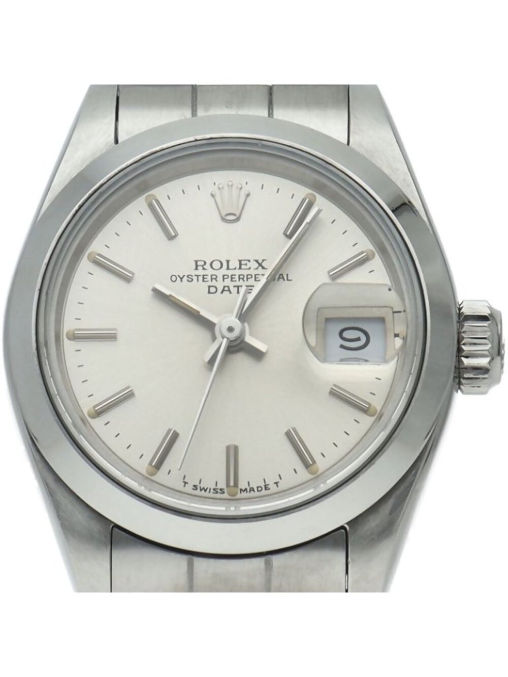 Rolex Oyster Perpetual Date Watch SS Silver Polished